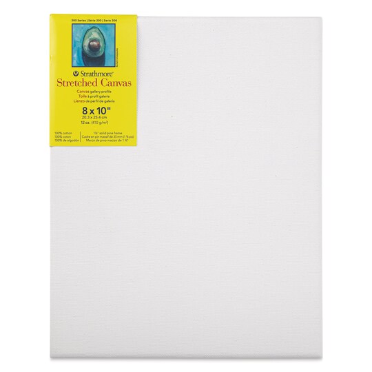 Strathmore; Strathmore 300 Series Stretched Cotton Canvas - 1-3/8" Profile, 8" x 10"; Category:Stretched Canvas; Image:1